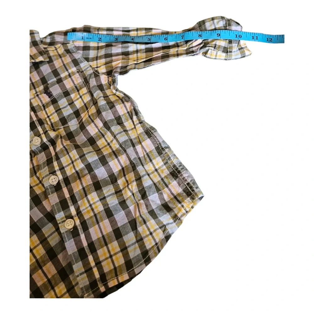 Carter's Kids Size 18M Long Sleeve Button Up Plaid Shirt